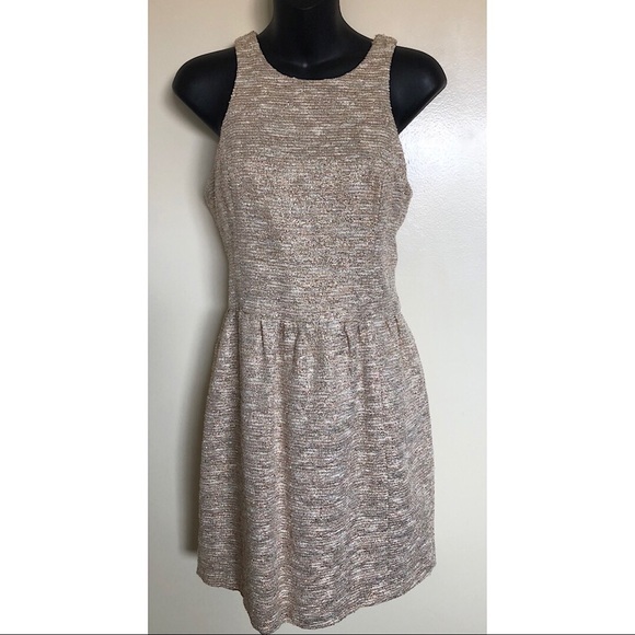 Woman Dress Medium Gold Metallic Boucle 